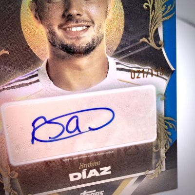 Brahim Diaz 2025-26 Topps Los Blancos - Poses Auto Blue 021/150 #PP-BD Real Madrid