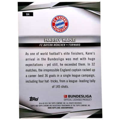 Harry Kane 2024-25 Topps Bundesliga Chrome Sapphire - 34/99 Green Ice #84 Bayern Munchen