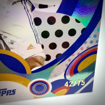 Karim Benzema 2024-25 Topps Real Madrid Team Set - Flamenco Blue 42/75 #34