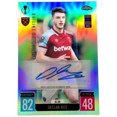 Declan Rice 2021-22 Topps Chrome Match Attax - Auto #AC-DR West Ham