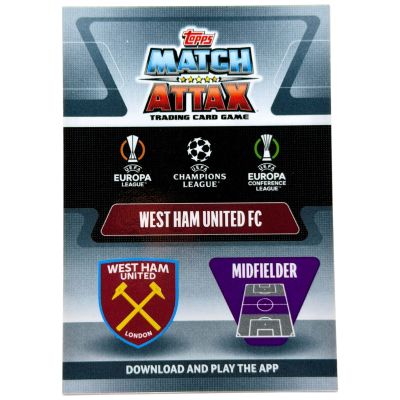 Declan Rice 2021-22 Topps Chrome Match Attax - Auto #AC-DR West Ham