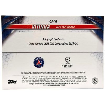 Vitinha 2023-24 Topps UCC Chrome - Auto Refractor #CA-VI PSG
