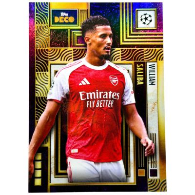 William Saliba 2025-26 Topps UCC Deco - Purple 12/50 Arsenal