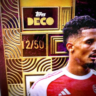 William Saliba 2025-26 Topps UCC Deco - Purple 12/50 Arsenal