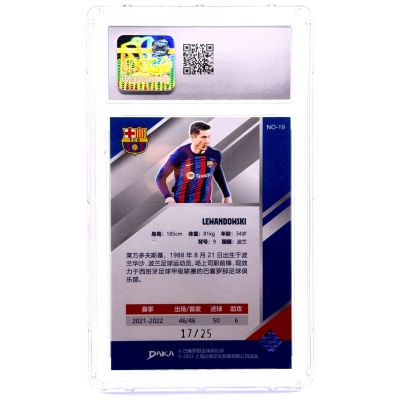 Robert Lewandowski 2022-23 Daka Barcelona Holocene - Orange 17/25 #No-19 CGC 8.5