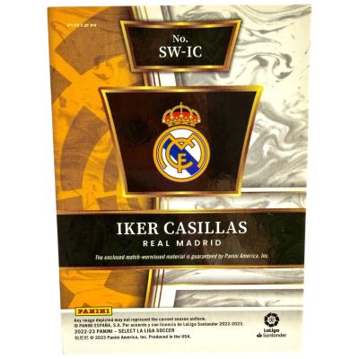 Iker Casillas 2022-23 Panini Select La Liga - Match Worn Relic Prizm #SW-IC Real Madrid
