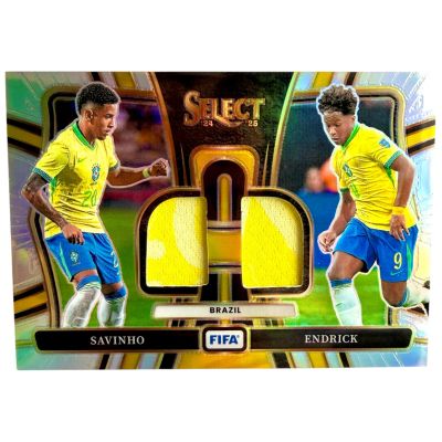 Endrick / Savinho 2024-25 Panini Select Fifa Soccer - Dual Patch PRIZM #DS-BRA Brazilia