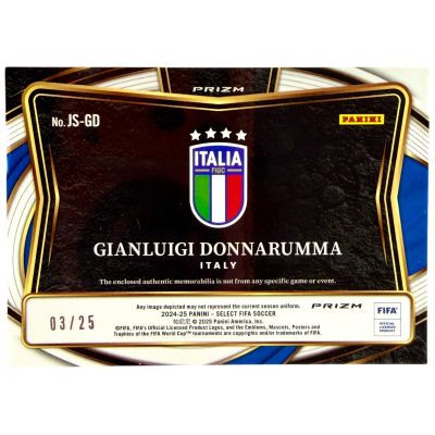 Gianluigi Donnarumma 2024-25 Panini Select Fifa Soccer - Jumbo Patch Tie Dye Prizm 03/25 #JS-GD Italia