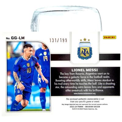 Lionel Messi 2023-24 Panini Obsidian Soccer - PATCH 131/199 #GG-LM Argentina