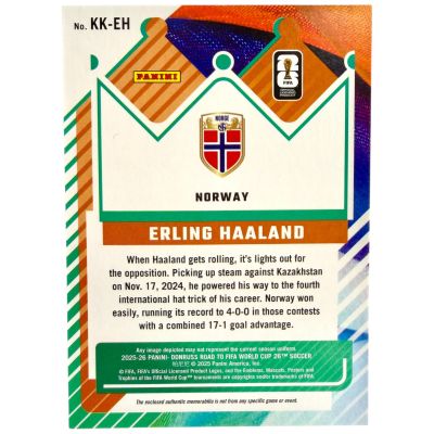 Erling Haaland 2025-26 Panini Donruss Road To World Cup - Kit Kings RELIC 90/99 #KK-EH Norvegia