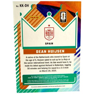 Dean Hujisen 2025-26 Panini Donruss Road To World Cup - Kit Kings RELIC #KK-DH Spania