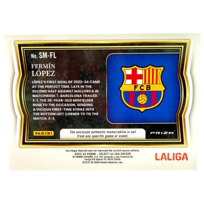 Fermin Lopez 2023-24 Panini Select La liga - RELIC Prizm Rookie RC #SM-FL FC Barcelona