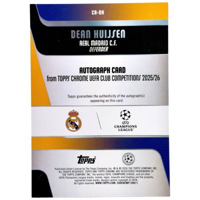 Dean Huijsen 2025-26 Topps UCC Chrome - AUTO 206/250 #CR-DH Real Madrid