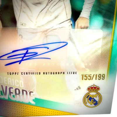 Federico Valverde 2025-26 Topps Chrome UCC - AUTO 155/199 Aqua #CR-FW Real Madrid