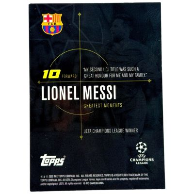 Lionel Messi 2020 Topps UCL Greatest Moments - UCL Winner FC Barcelona