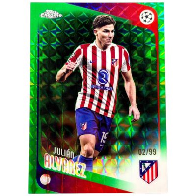 Julian Alvarez 2025-26 Topps Chrome UCC - Green Geometric 02/99 Atletico Madrid