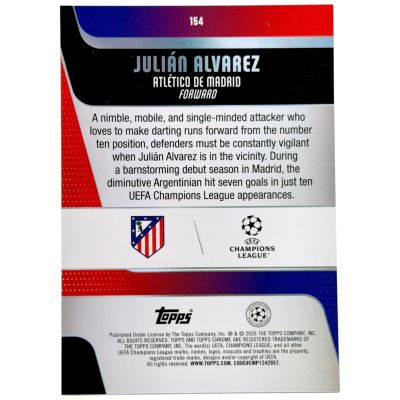 Julian Alvarez 2025-26 Topps Chrome UCC - Green Geometric 02/99 Atletico Madrid