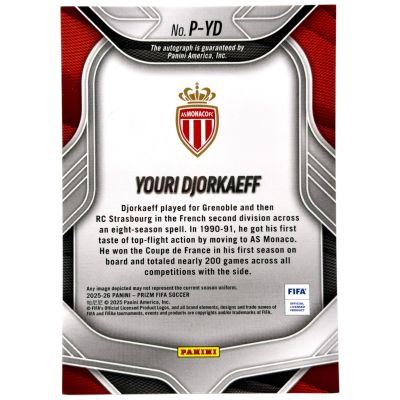 Youri Djorkaeff 2025-26 Panini Prizm FIFA - AUTO #P-YD AS Monaco 