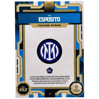 Pio Esposito 2025-26 Topps Gold UCL - Aqua 71/99 Rookie RC Inter Milano