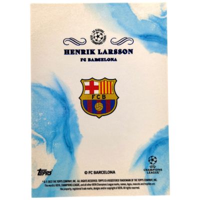Henrik Larsson 2021-22 Topps Pearl UCL - AUTO 26/49 FC Barcelona