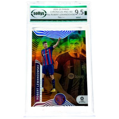 Robert Lewandowski 2022-23 Panini Chronicles La Liga #183 FC Barcelona SOLLYS 9.5
