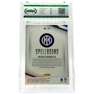 Nicolo Barella 2022-23 Panini Donruss Serie A - Spellbound #13 Inter Milan SOLLYS 9.5