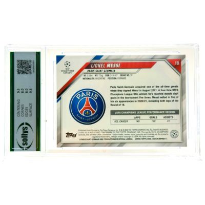 Lionel Messi 2021-22 Topps Champions League #10 PSG SOLLYS 8