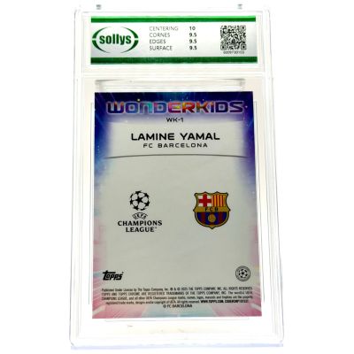 Lamine Yamal 2024-25 Topps Chrome UCC - Wonderkids #WC-1 FC Barcelona SOLLYS 9.5