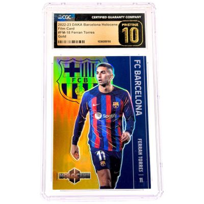 Ferran Torres 2022-23 Daka FC Barcelona Holocene - Film Card 05/10 Gold #FM-18 CGC Pristine 10