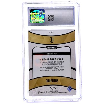 Christian Vieri 20224-25 Daka Juventus Innefable - Jersey Relic 15/50 #IN-JSY2 CGC 8.5