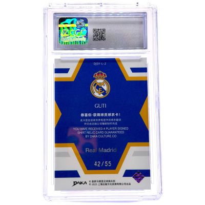 Guti 2024-25 Daka Real Madrid Los Merengues - Jersey Dual RELIC 42/55 #DJSY-L2 CGC 9.5