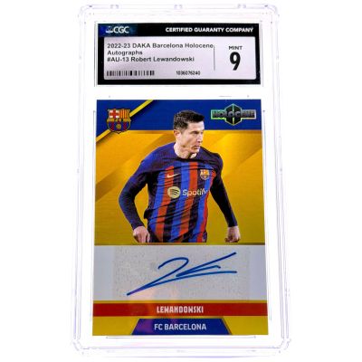 Robert Lewandowski 2022-23 Daka FC Barcelona Holocene - AUTO 08/15 #AU13 CGC 9