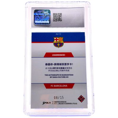 Robert Lewandowski 2022-23 Daka FC Barcelona Holocene - AUTO 08/15 #AU13 CGC 9
