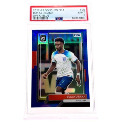 Bukayo Saka 2022-23 Panini Donruss Fifa - Optic Blue 25/99 PSA 9 