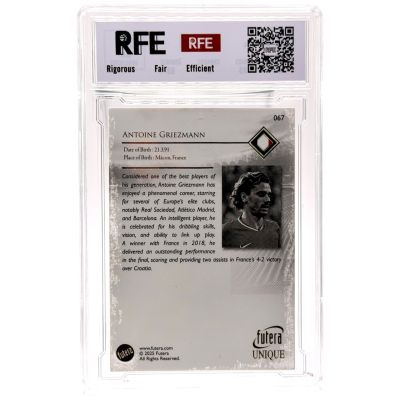Antoine Griezman 2025 Futera Unique Football #067 Franta RFE 9.5