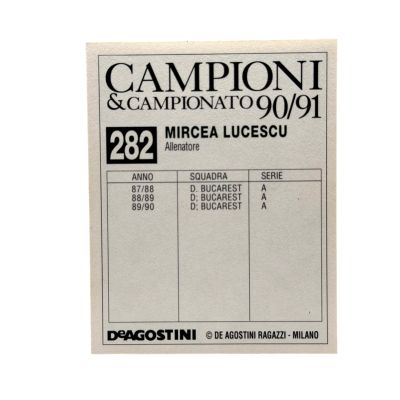 Mircea Lucescu Sticker calcio i campioni e campionato de agostini 1990/91 #282 