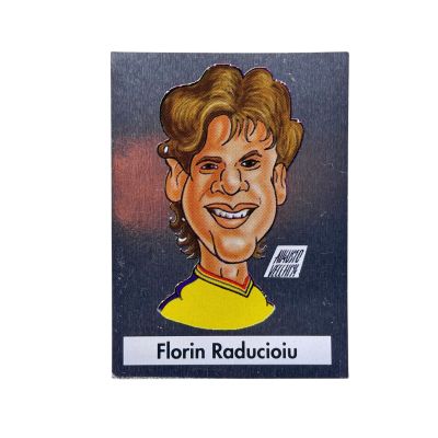 Florin Raducioiu 1995 Euroflash Sticker Caricatura Holo Romania