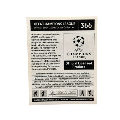 Cristi Chivu 2009-10 Panini Champions League #366 Inter Milan