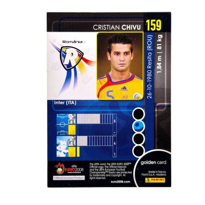 Cristian Chivu Card UEFA Euro Austria-Switzerland Panini 2008 # 159 Romania