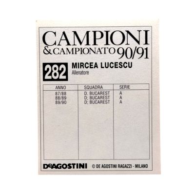Mircea Lucescu Sticker calcio i campioni e campionato de agostini 1990/91 #282 Pisa 