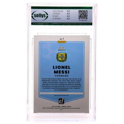 Lionel Messi 2021-22 Panini Donruss Road To World Cup #1 Argentina Sollys 9.5