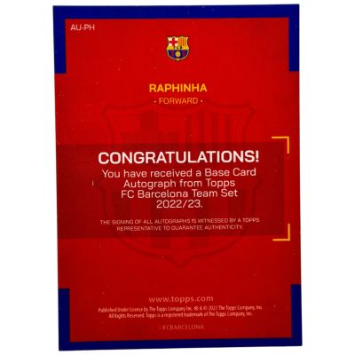 Raphinha 2022-23 Topps FC Barcelona Ream Set - AUTO #AU-PH