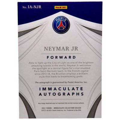 Neymar Jr 2021 Panini Immaculate Soccer - Auto 14/49 #IA-NJR PSG 