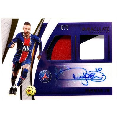 Neymar Jr 2021 Panini Immaculate Collection - AUTO Double PATCH 5/5 #DU-NJR PSG