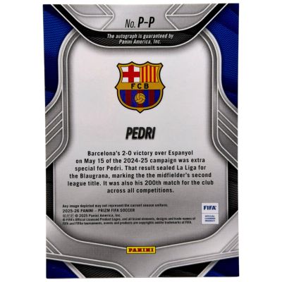 Pedri 2025-26 Panini Prizm FIFA - AUTO Permanship #P-P FC Barcelona