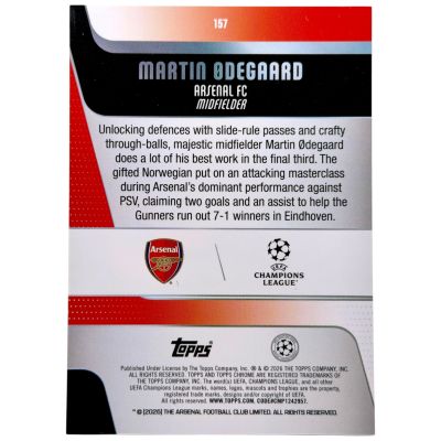 Martin Odegaard 2025-26 Topps Chrome UCL - 58/99 #157 Arsenal