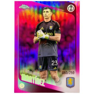 Emiliano Martinez 2025-26 Topps Chrome UCC - 060/250 Pink #75 Aston Villa