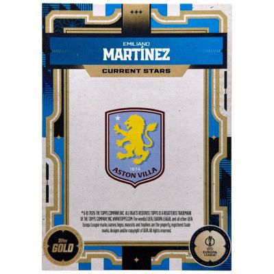 Emiliano Martinez 2025-26 Topps Gold UCC - 93/99 Aston Villa