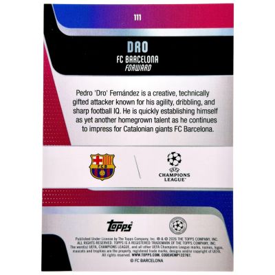 Dro 2025-26 Topps UCC Flagship - 37/75 Black White Rookie RC #111 FC Barcelona