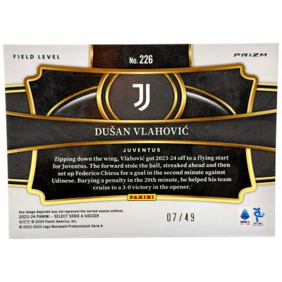 Dusan Vlahovic 2023-24 Panini Select Serie A - 07/49 Field Level Purple Prizm #226 Juventus  